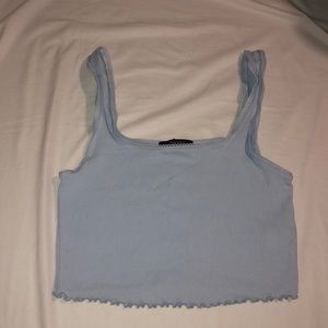 Sky blue ruffled crop top